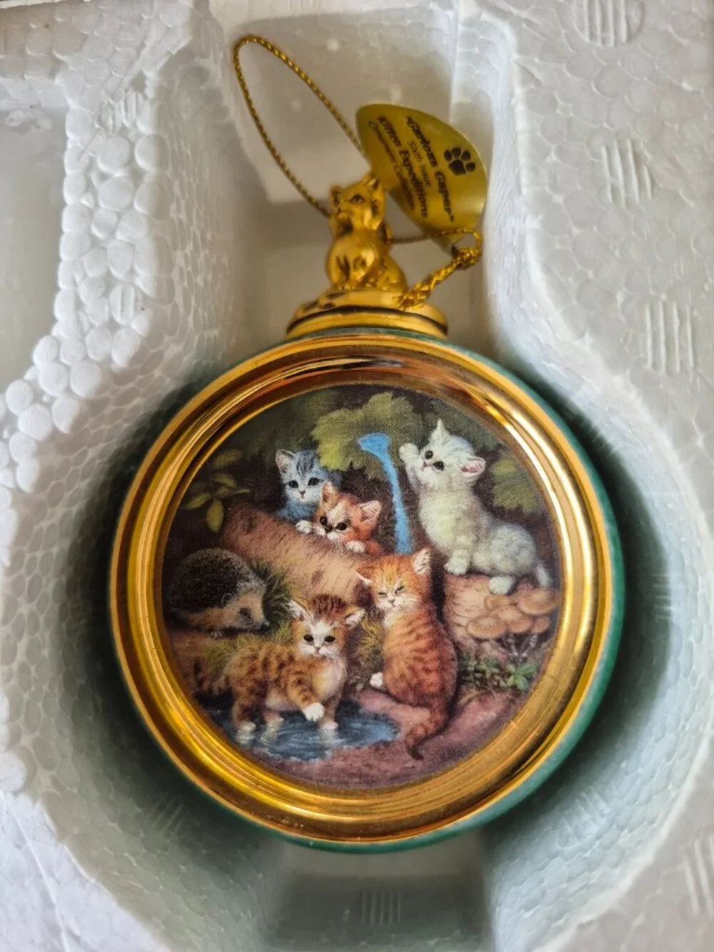 Bradford Editions Kitten Expeditions Heirloom Porcelain Christmas Ornaments